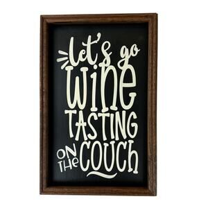 9 X 14 Wine Tasting on the Couch Black and White Wall Art with Fun Quote